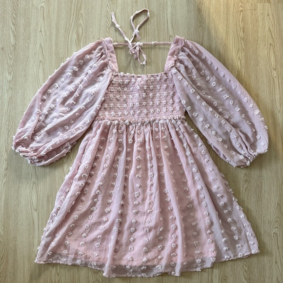 PinkBlush Swiss dot puff sleeve dress nwot - Picture 6 of 6